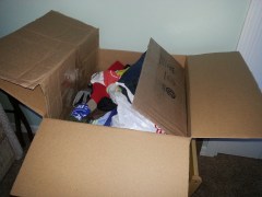 bounce box. Another new bounce box. This time, parts of the broken box reinforce the walls of the new one.